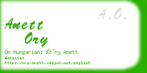 anett ory business card